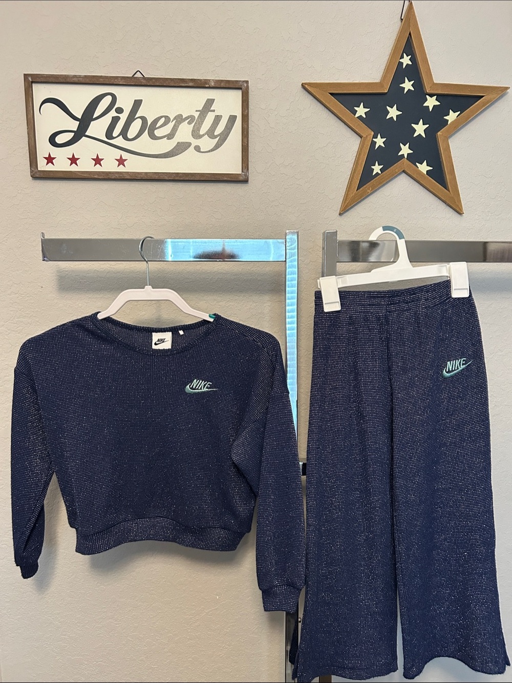 Nike Kids Navy Heathered Sweatpants Joggers